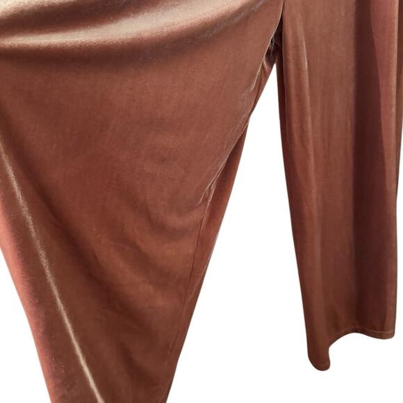 BiBi M velvet oversized wide leg adjustable overalls dusty pink mauve - Picture 4 of 11